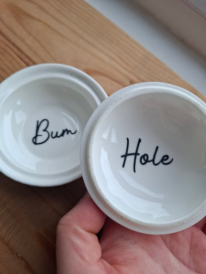 'Bum Hole' Upcycled Pretty Pastel Trinket Pot