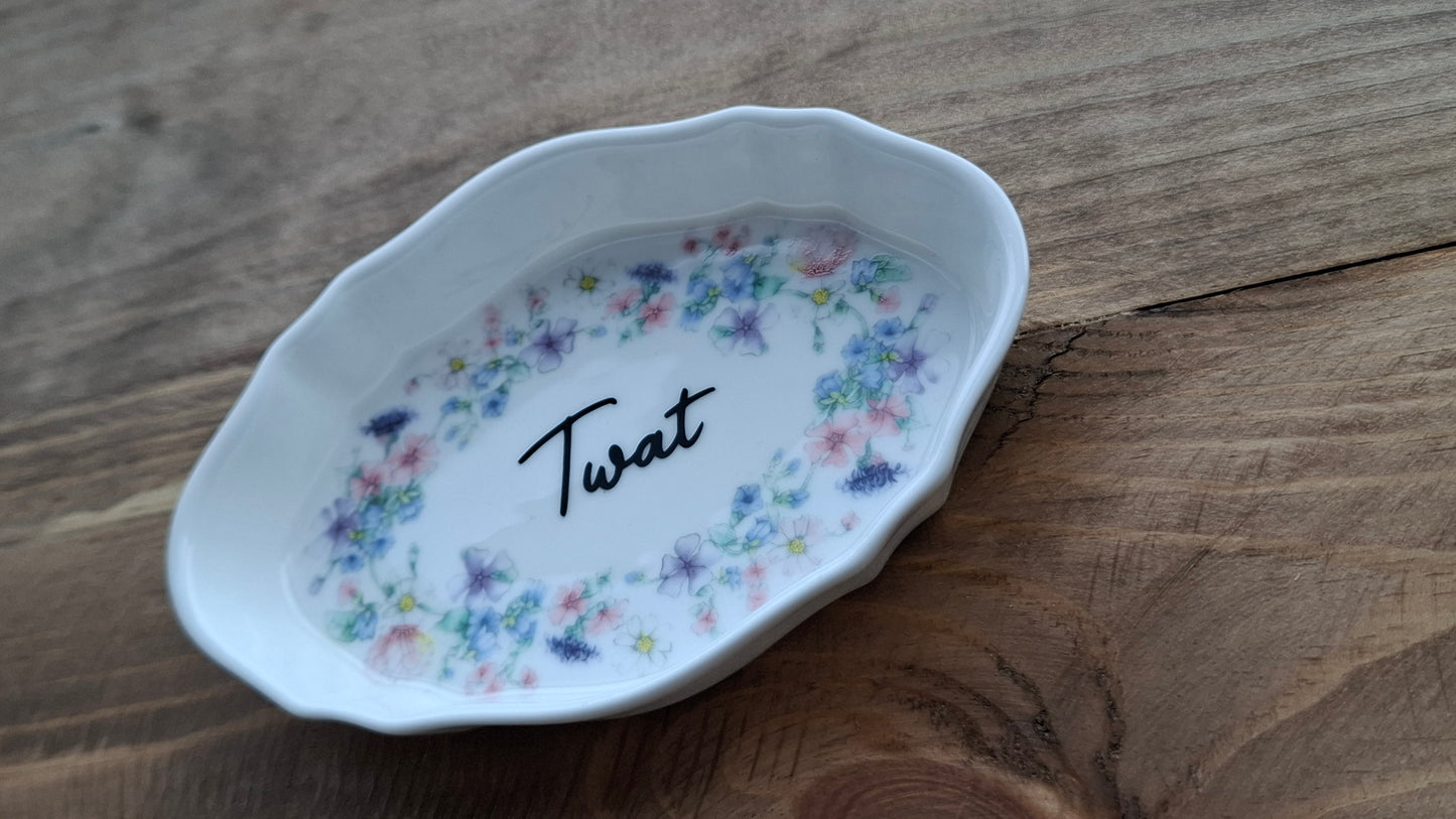 'Twat' Upcycled Pretty Trinket Dish