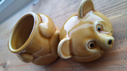 'Cunt' Upcycled Golden Brown Funny Looking Bear Trinket Pot