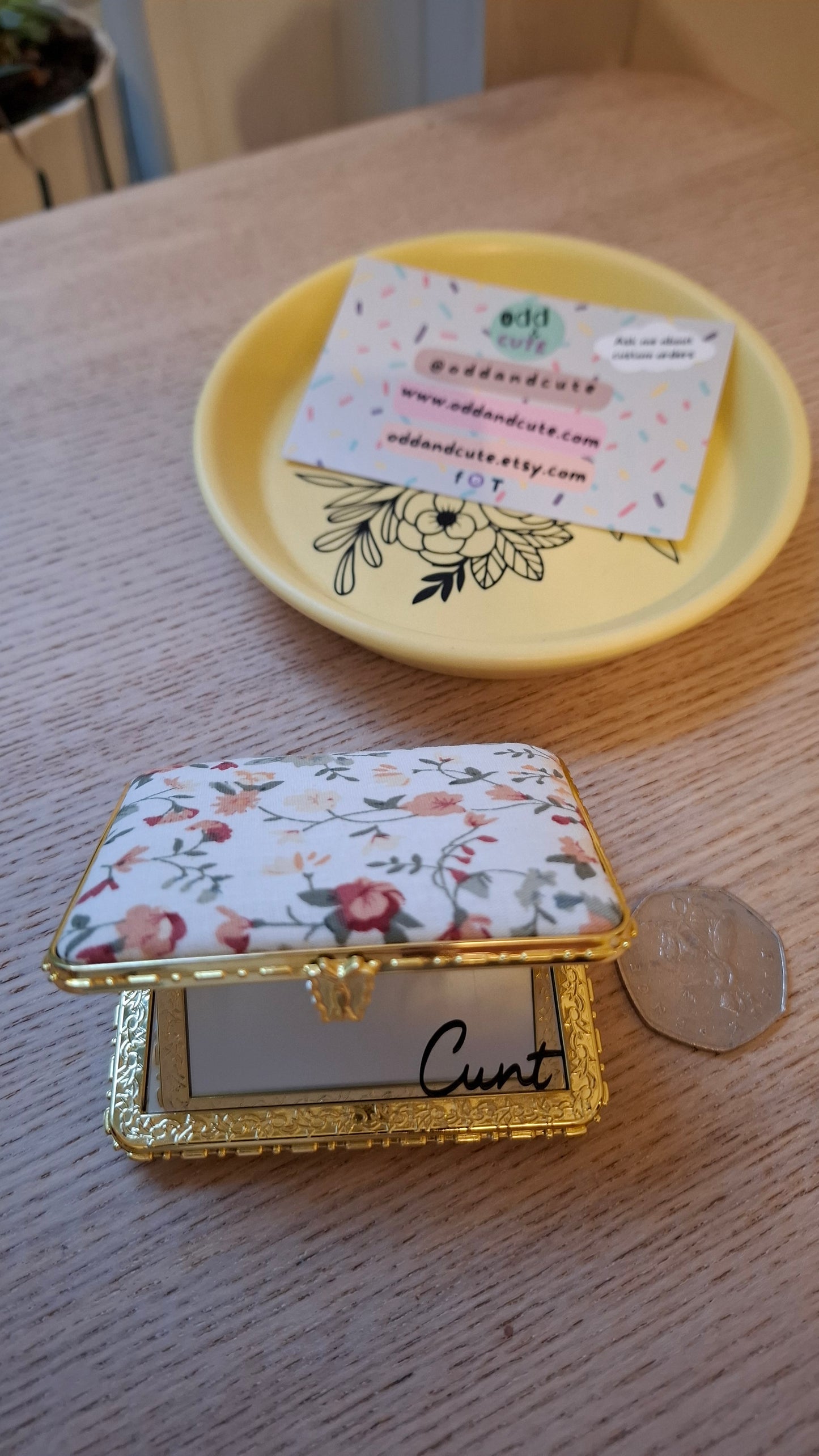 'Cunt' Compact Mirror, Rectangle Shape