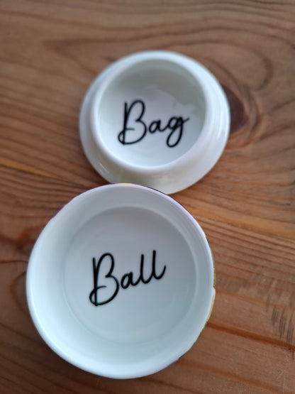 'Ball Bag' Upcycled Purple Floral Trinket Pot