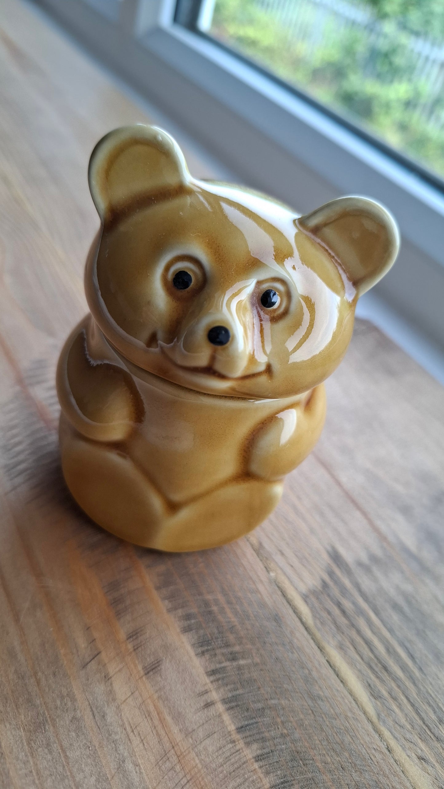 'Cunt' Upcycled Golden Brown Funny Looking Bear Trinket Pot
