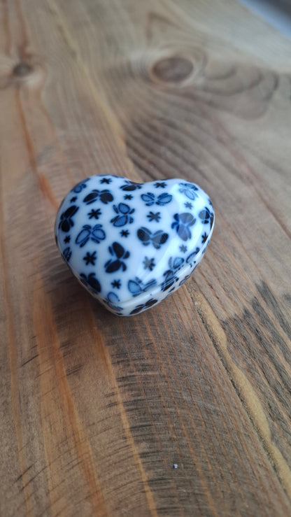 'Twat' Upcycled Heart Shaped With Butterflies Trinket Pot