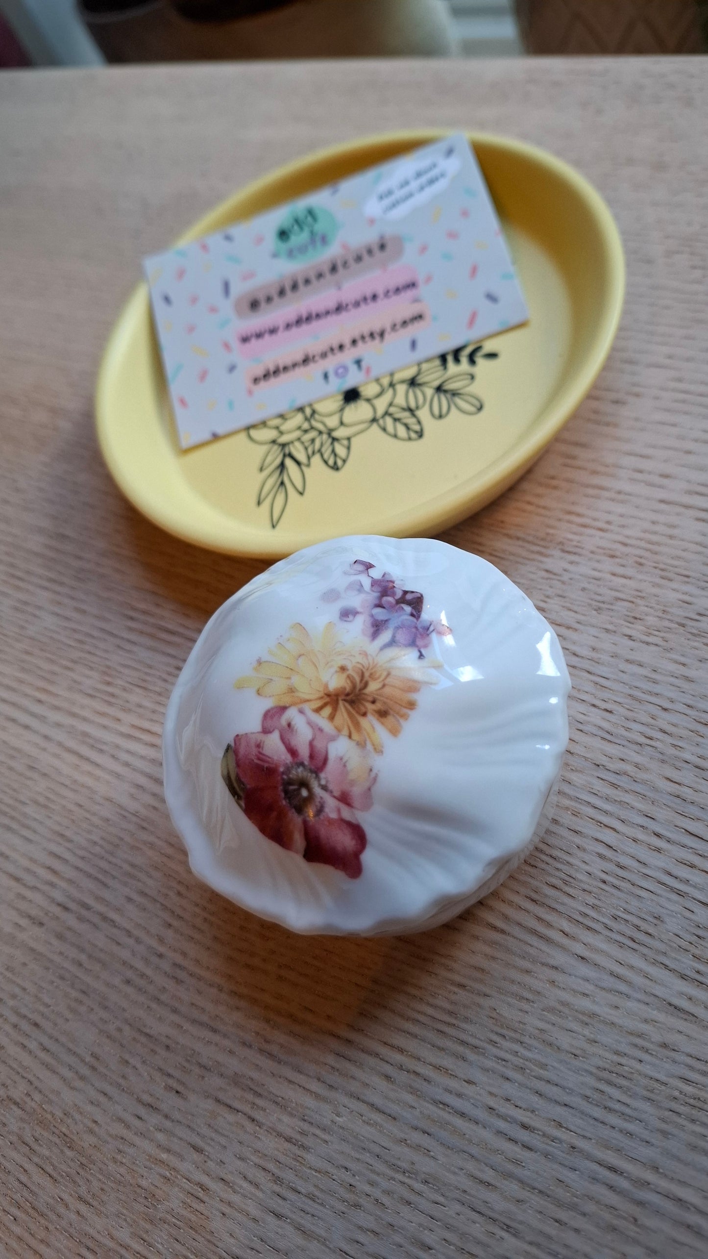 'Shit Bag' Upcycled Round Floral Trinket Pot