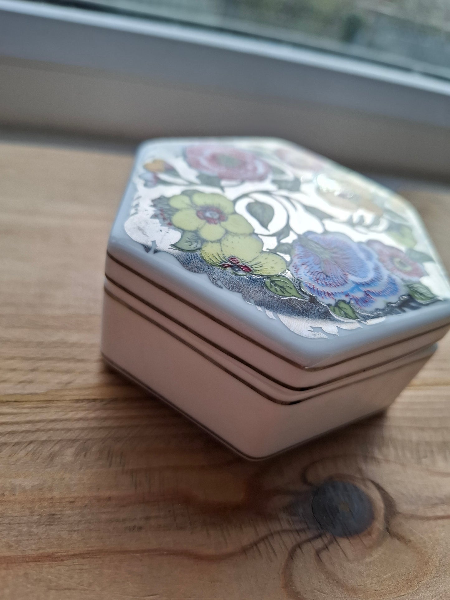 'Sugar Tits' Upcycled Shiny Floral Trinket Pot