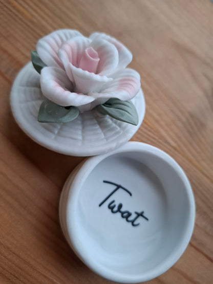 'Twat' Upcycled Rose Trinket Pot (DISCOUNTED)