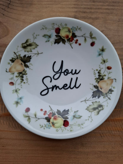 'You Smell' Upcycled Small Fruity Decorative Plate