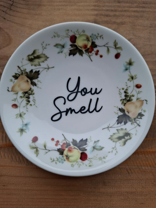 'You Smell' Upcycled Small Fruity Decorative Plate