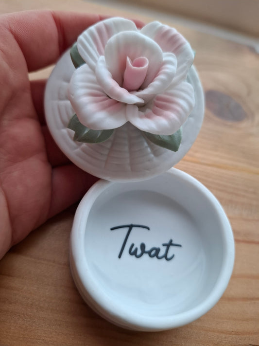 'Twat' Upcycled Rose Trinket Pot (DISCOUNTED)