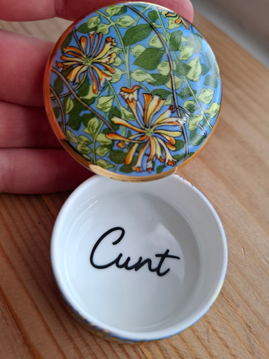 'Cunt' Upcycled Bright Floral Trinket Pot