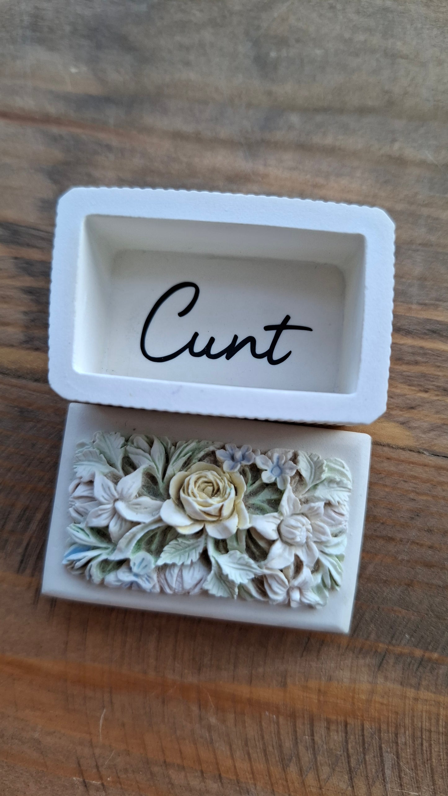 'Cunt' Upcycled Little Rectangular Floral Pot