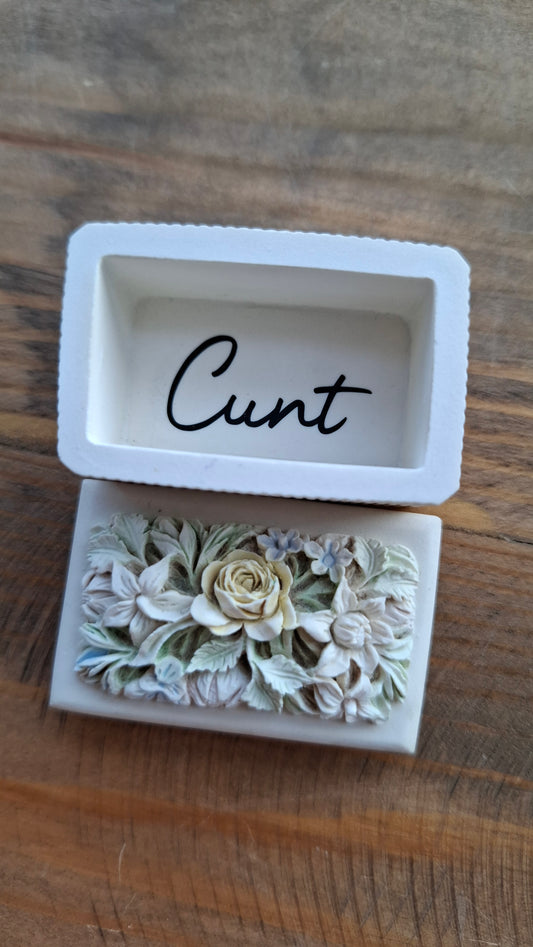 'Cunt' Upcycled Little Rectangular Floral Pot