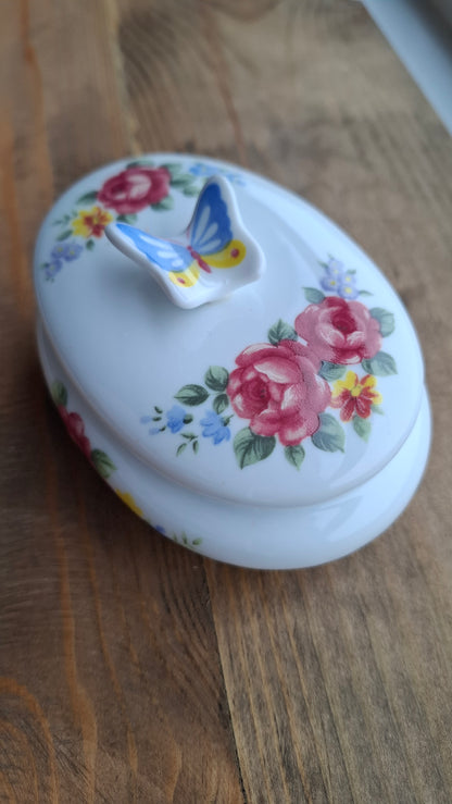 'Bitch' Upcycled Butterfly Floral Trinket Pot
