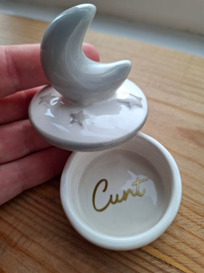 'Cunt' Upcycled Moon Trinket Pot (DISCOUNTED)