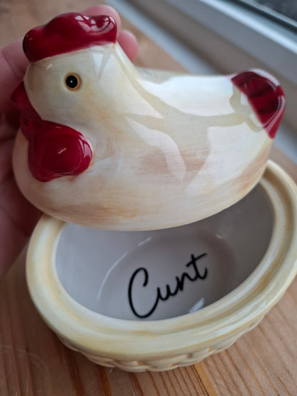 'Cunt' Upcycled Chicken Ceramic Pot