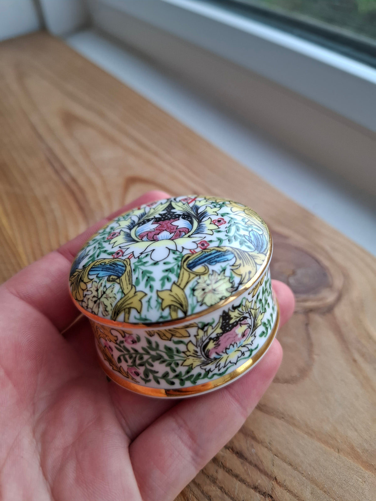 'Cunt' Upcycled Fancy Round Yellow Trinket Pot