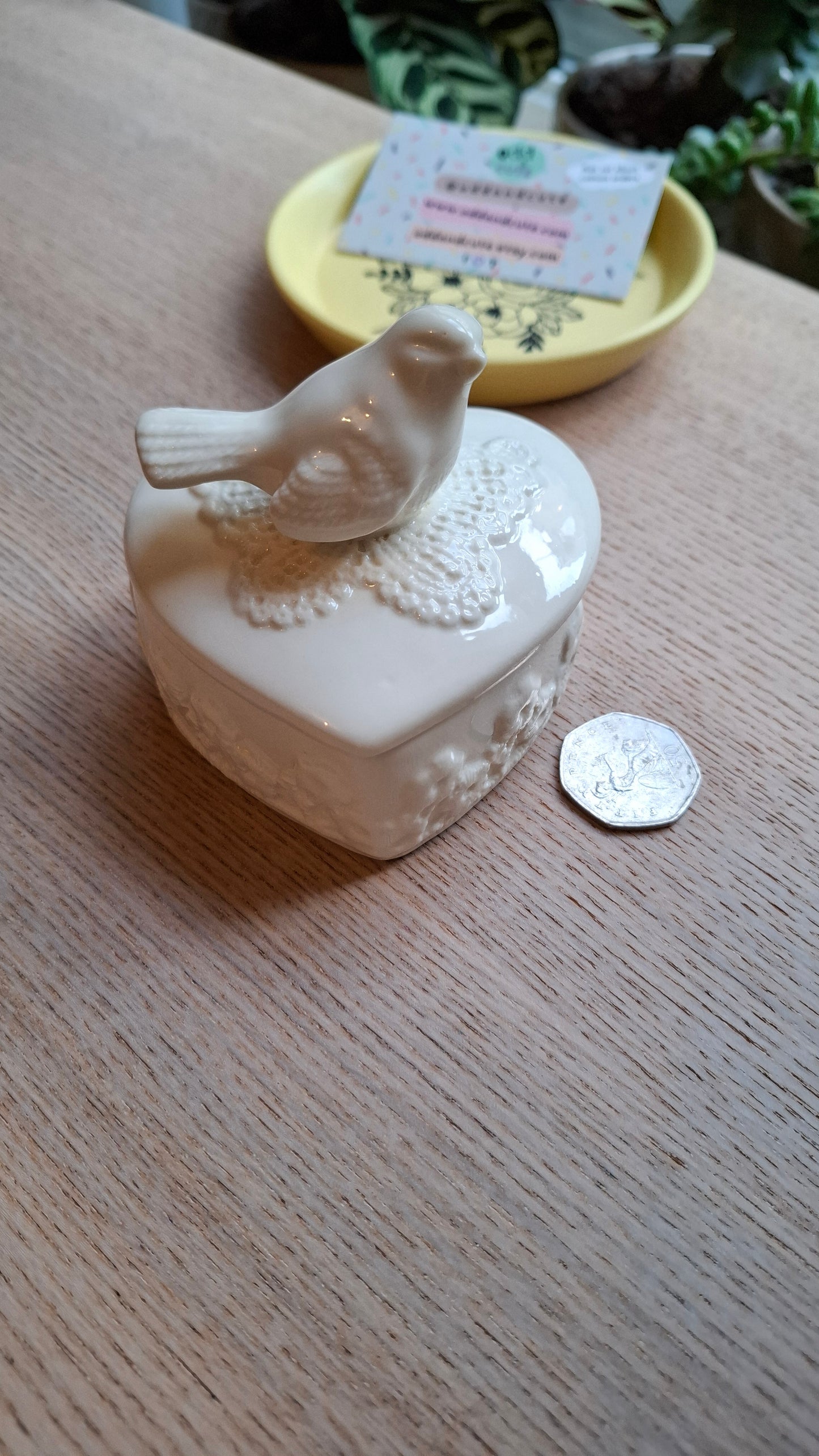 'Sugar Tits' Upcycled White Bird Trinket Pot