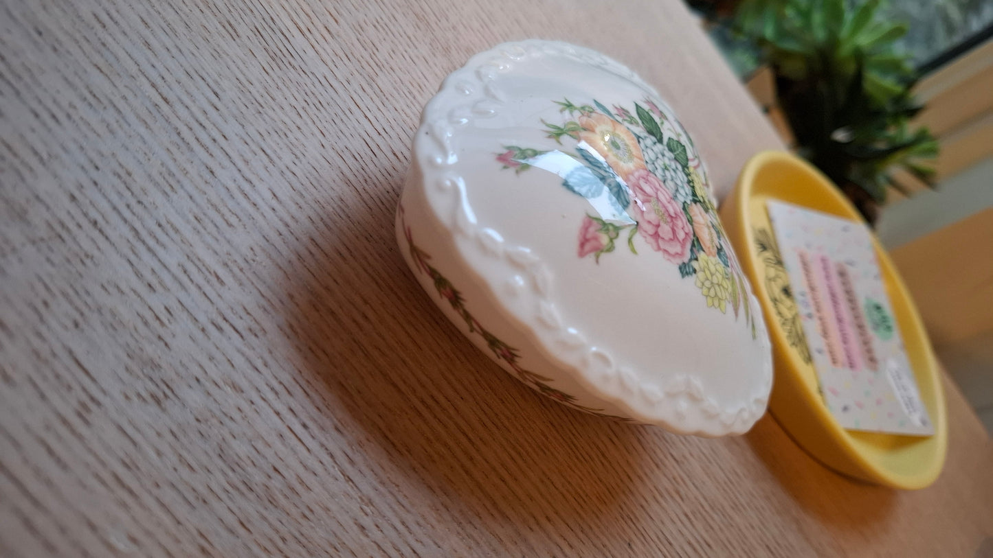 'Fanny Flaps' Upcycled Coalport Heart Shaped Trinket Pot