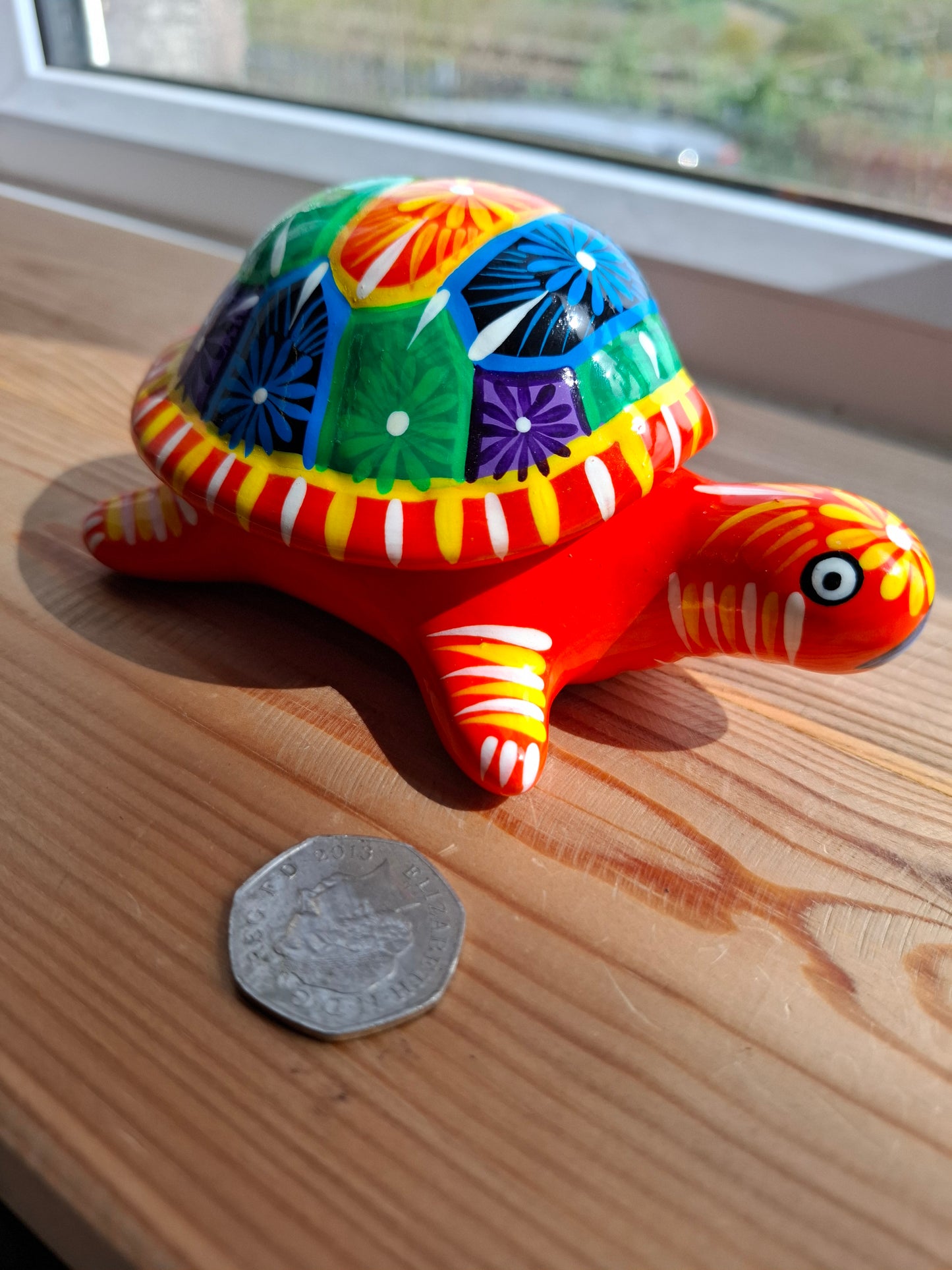 'Minge' Large Colourful Tortoise Upcycled Trinket Pot