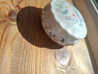 'Slag' Upcycled Butterfly Floral Trinket Pot