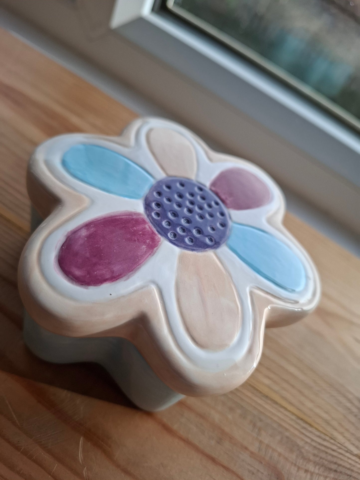 'Twat' Upcycled Chunky Flower Shaped Trinket Pot
