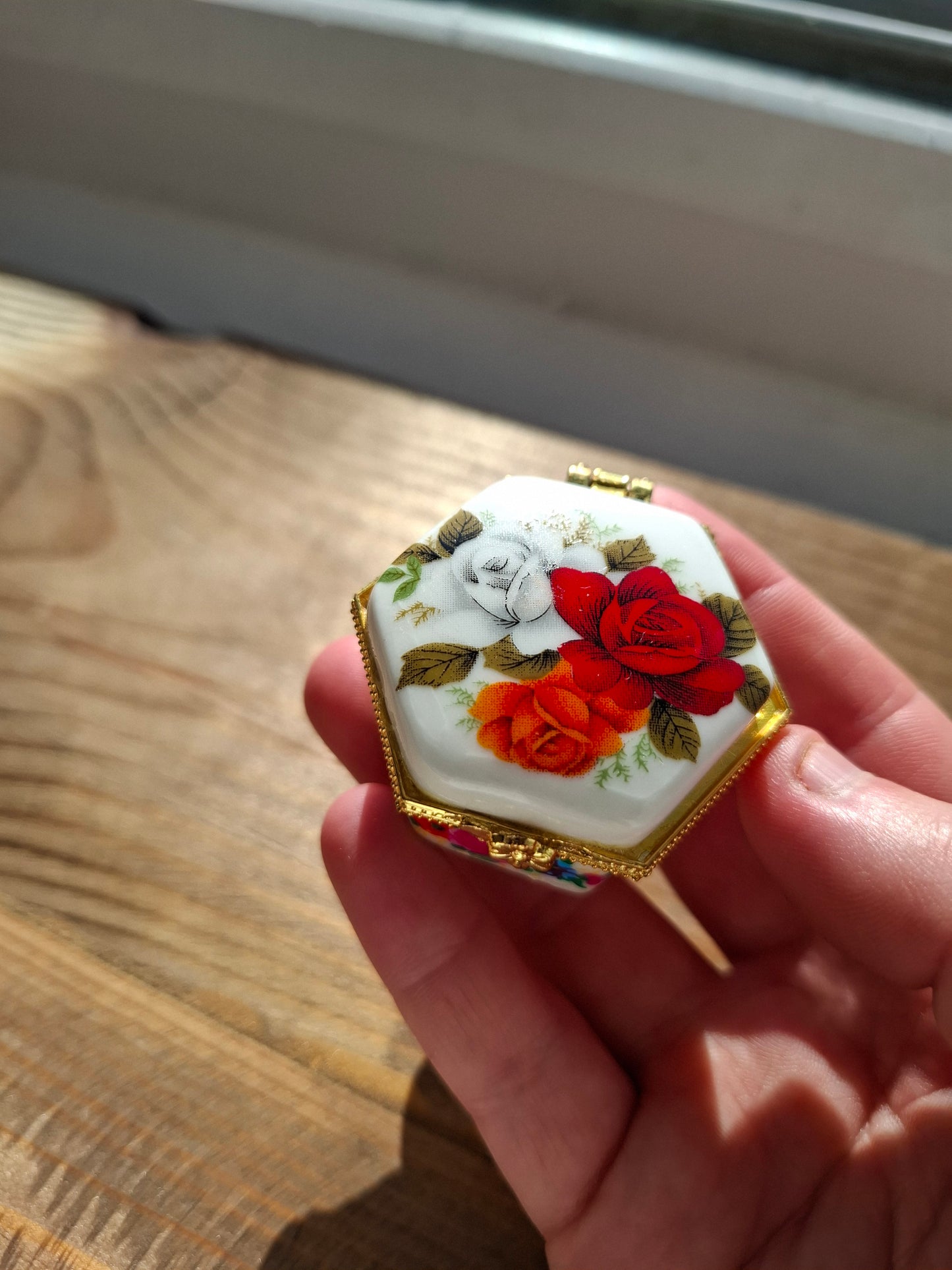 'Cunt' Upcycled Mini Trinket/Pill Pot Red and White Floral