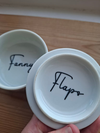 'Fanny Flaps' Upcycled Round Fancy Peacock Trinket Pot