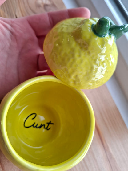 'Cunt' Upcycled Lemon Trinket Pot