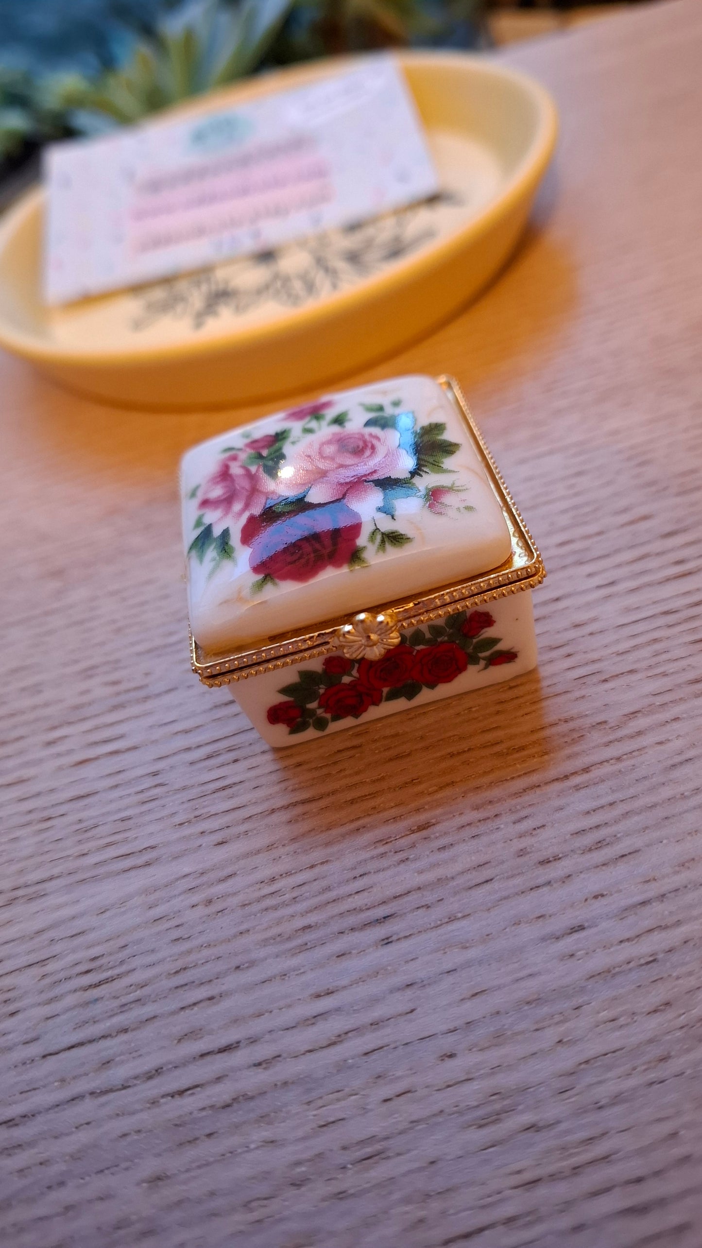 'Cunt' Upcycled Mini Trinket/Pill Pot Pink Roses