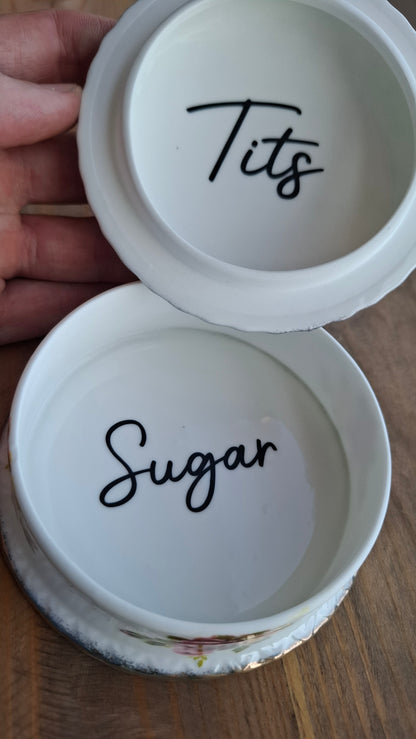 'Sugar Tits' Upcycled Rose Trinket Pot
