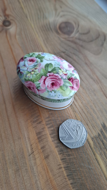 'Cunt' Upcycled Floral Oval Shaped Trinket Pot