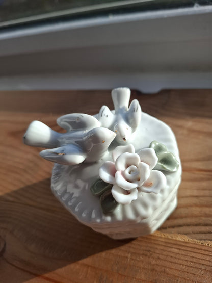 'Bum Hole' Upcycled Bird/Rose Trinket Pot