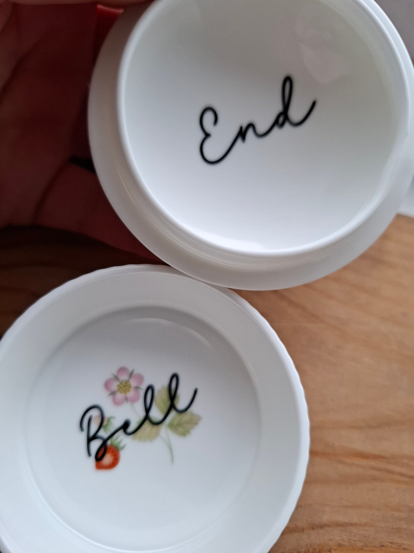 'Bell End' Upcycled Round Wild Strawberry Trinket Pot