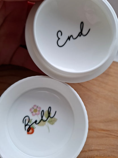 'Bell End' Upcycled Round Wild Strawberry Trinket Pot