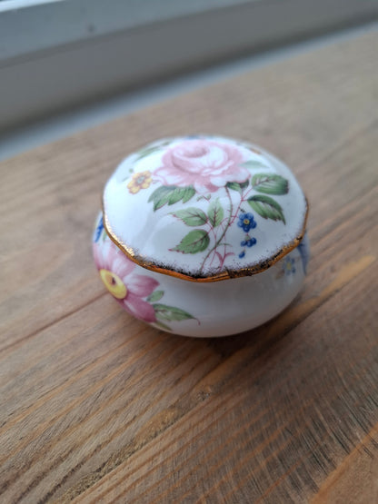 'Twat' Upcycled Small Round Floral Trinket Pot