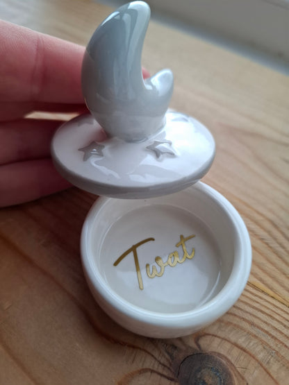 'Twat' Upcycled Moon Trinket Pot (DISCOUNTED)