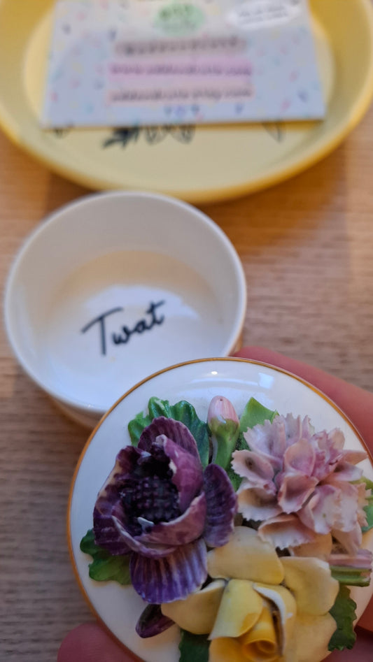 'Twat' Upcycled Flower Trinket Pot