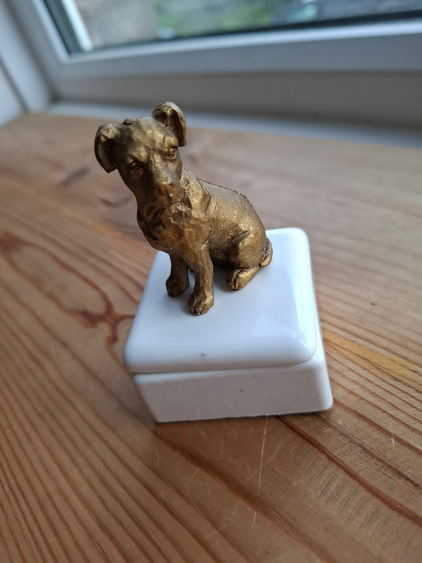'Cunt' Upcycled Little Gold Dog Trinket Pot