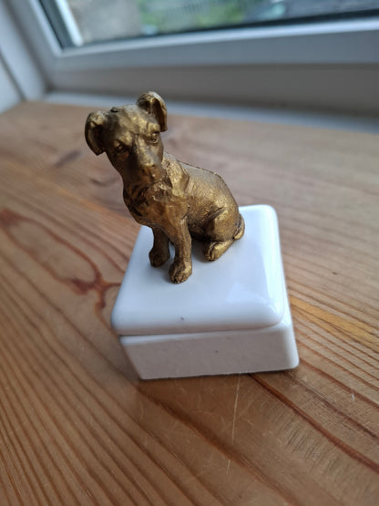 'Cunt' Upcycled Little Gold Dog Trinket Pot
