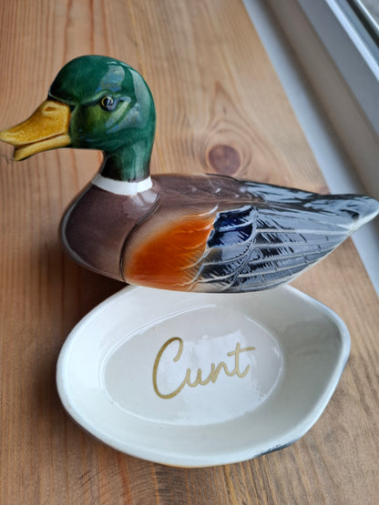 'Cunt' Upcycled Mallard Duck Trinket Pot
