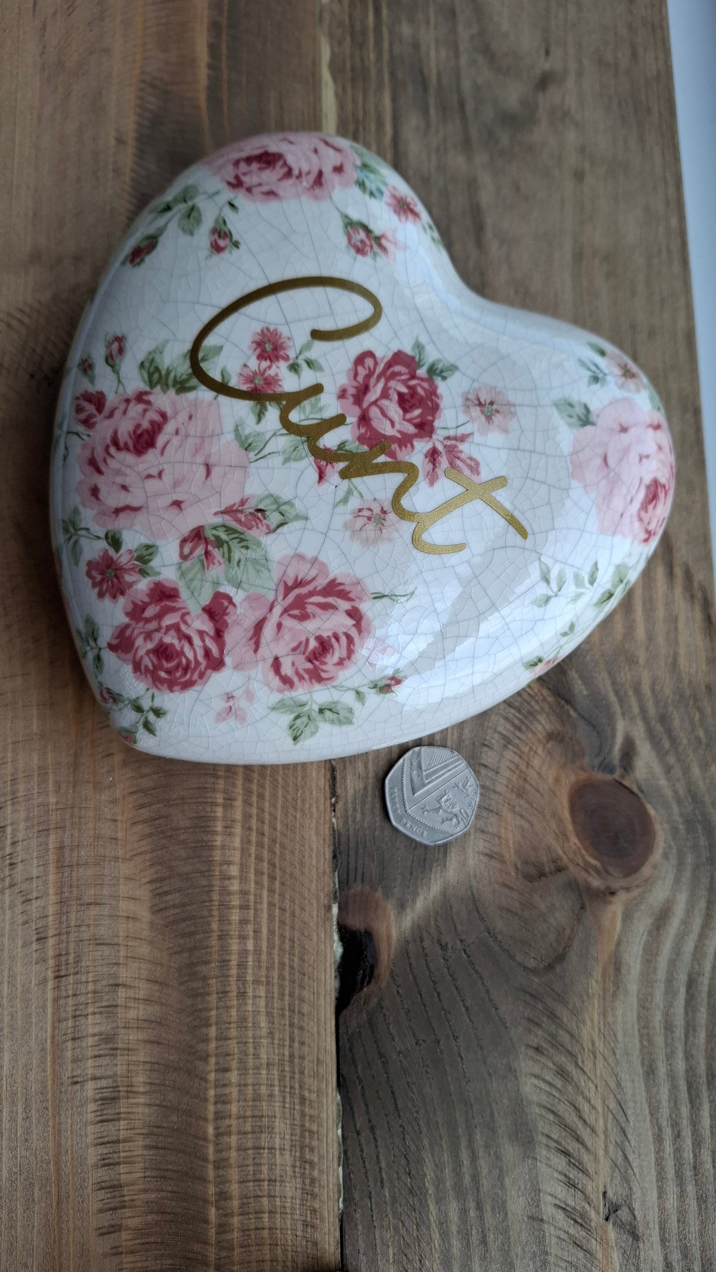 'Cunt' Upcycled Large Ceramic Heart Ornament