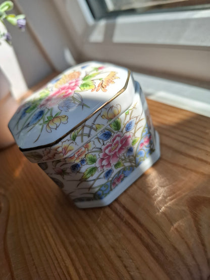 'Ball Bag' Upcycled Floral Trinket Pot