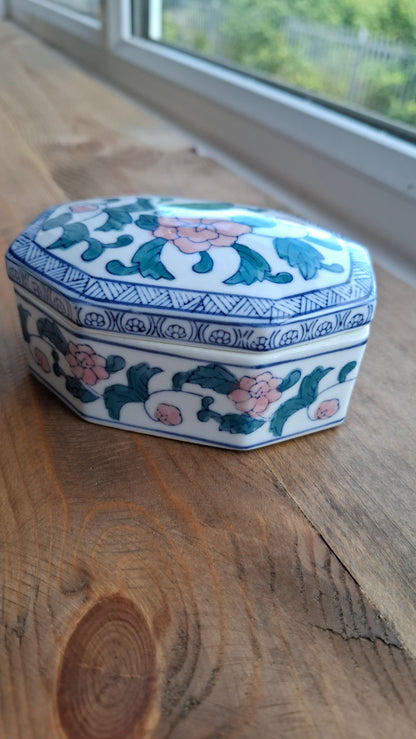'Queen Cunt' Upcycled Blue/White/Pink Trinket Pot