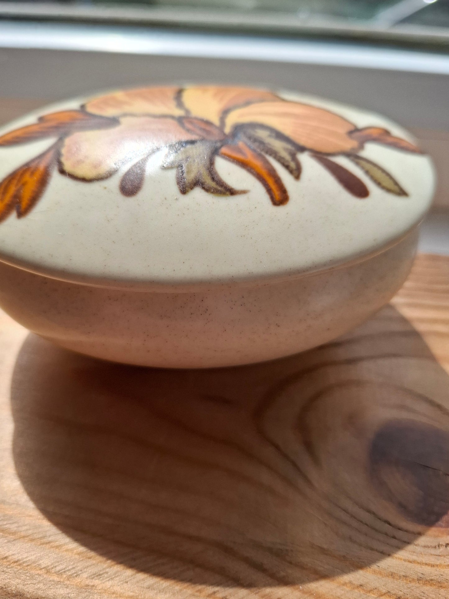 'Cunt' Upcycled Oval Orange Floral Trinket Pot
