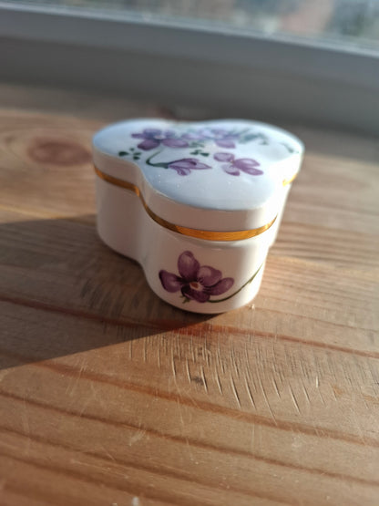 'Bum Hole' Upcycled Unusual Shape Purple Floral Trinket Pot