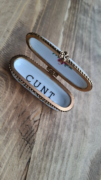 'CUNT' Upcycled Pretty Long Pill Pot