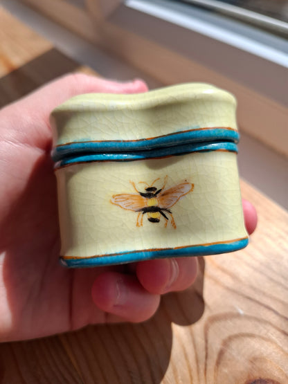 'Cunt' Upcycled Floral Bee Heart Shaped Trinket Pot
