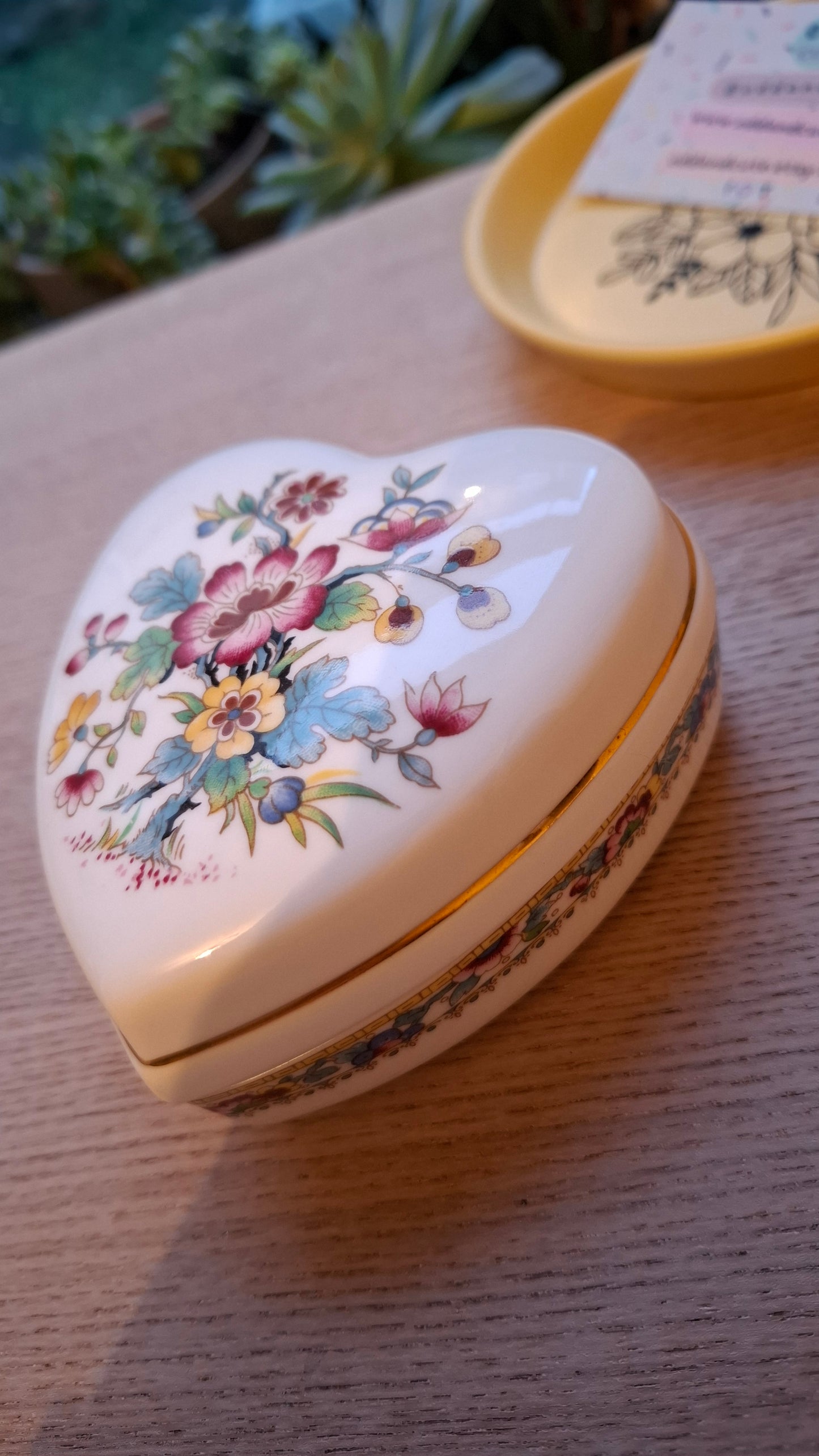 'Fanny Flaps' Upcycled Coalport Heart Shaped Trinket Pot