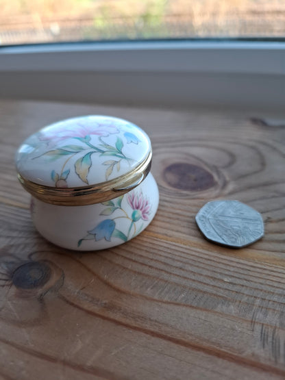 'Cunt' Upcycled Pastely Floral Trinket Pot With Clasp