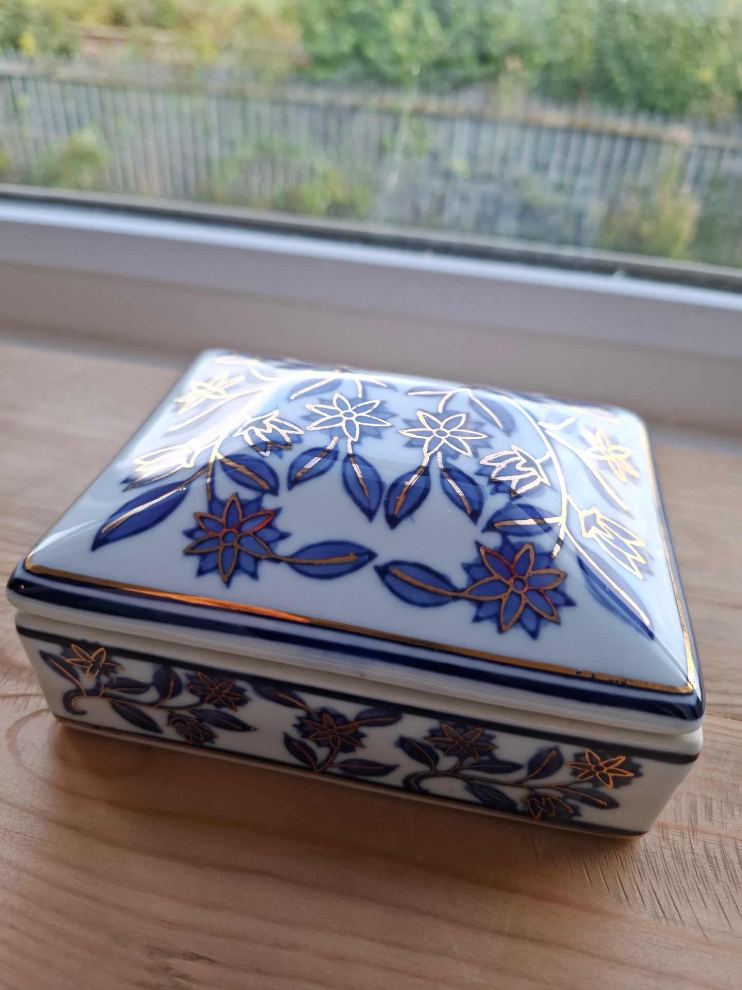 'Eat A Bag Of Dicks' Large Upcycled Blue/White Ceramic Pot